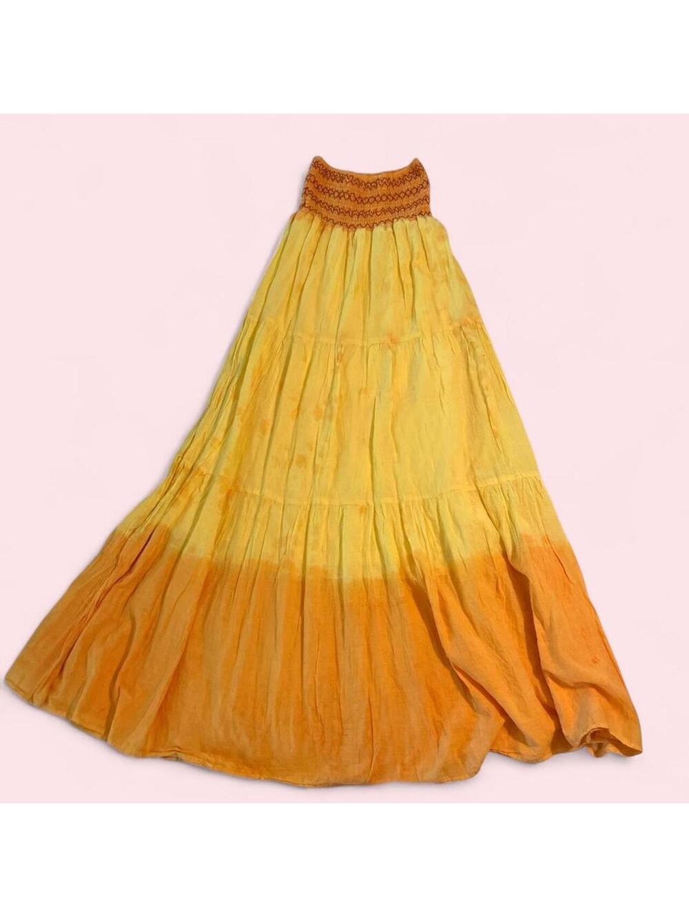 American Vintage Women's Yellow and Orange Dress